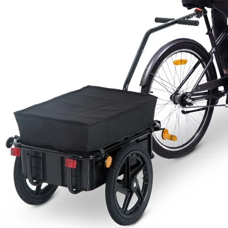 HOMCOM Remorque Vélo Remorque De Transport Pour Vélo 144L X 59l X 80H Cm Barre D'attelage Universelle Acier Noir 4 HOMCOM Remorque Vélo Remorque De Transport Pour Vélo 144L X 59l X 80H Cm Barre D'attelage Universelle Acier Noir – Image 2
