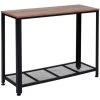 HOMCOM Console Table D'appoint Vintage Style Industriel Dim. 101L X 35l X 80H Cm étagère Métal Noir Panneaux Particules Imitation Bois - Marron 2 HOMCOM Console Table D'appoint Vintage Style Industriel Dim. 101L X 35l X 80H Cm étagère Métal Noir Panneaux Particules Imitation Bois - Marron -France HOMCOM Soldes 2022 16794532 1