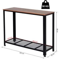HOMCOM Console Table D'appoint Vintage Style Industriel Dim. 101L X 35l X 80H Cm étagère Métal Noir Panneaux Particules Imitation Bois - Marron 9 HOMCOM Console Table D'appoint Vintage Style Industriel Dim. 101L X 35l X 80H Cm étagère Métal Noir Panneaux Particules Imitation Bois - Marron -France HOMCOM Soldes 2022 16794532 3