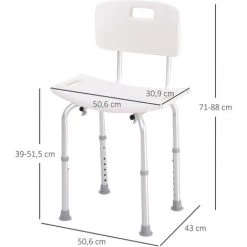 HOMCOM Chaise De Douche Siège De Douche Ergonomique Hauteur Réglable Pieds Antidérapants Charge Max. 136 Kg Alu HDPE Blanc 9 HOMCOM Chaise De Douche Siège De Douche Ergonomique Hauteur Réglable Pieds Antidérapants Charge Max. 136 Kg Alu HDPE Blanc -France HOMCOM Soldes 2022 16811232 3