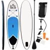 HOMCOM Stand Up Paddle Gonflable Surf Planche De Paddle Pour Adulte Dim. 301L X 76l X 10H Cm Nombreux Accessoires Fournis PVC Bleu Blanc Noir - Bleu -France HOMCOM Soldes 2022 18079588 1