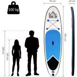 HOMCOM Stand Up Paddle Gonflable Surf Planche De Paddle Pour Adulte Dim. 301L X 76l X 10H Cm Nombreux Accessoires Fournis PVC Bleu Blanc Noir - Bleu 9 HOMCOM Stand Up Paddle Gonflable Surf Planche De Paddle Pour Adulte Dim. 301L X 76l X 10H Cm Nombreux Accessoires Fournis PVC Bleu Blanc Noir - Bleu -France HOMCOM Soldes 2022 18079588 3
