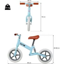 HOMCOM Draisienne Enfant Roues 12" Suspension Selle Hauteur Réglable Acier Bleu Ciel 8 HOMCOM Draisienne Enfant Roues 12" Suspension Selle Hauteur Réglable Acier Bleu Ciel -France HOMCOM Soldes 2022 18252848 3