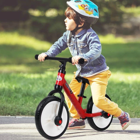 HOMCOM Vélo Enfant Draisienne 2 En 1 Roulettes Et Pédales Amovibles Roues 11" Hauteur Selle Réglable Acier Rouge - Rouge 4 HOMCOM Vélo Enfant Draisienne 2 En 1 Roulettes Et Pédales Amovibles Roues 11" Hauteur Selle Réglable Acier Rouge - Rouge – Image 2