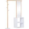 HOMCOM Porte-manteaux Meuble D'entrée Vestiaire Penderie Avec Miroir 4 Patères 2 Niches Dim. 100L X 34l X 164H Cm MDF Blanc Bois Massif Bambou - Blanc 2 HOMCOM Porte-manteaux Meuble D'entrée Vestiaire Penderie Avec Miroir 4 Patères 2 Niches Dim. 100L X 34l X 164H Cm MDF Blanc Bois Massif Bambou - Blanc -France HOMCOM Soldes 2022 18252878 1