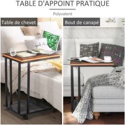 HOMCOM Table Basse Table D'appoint Vintage Style Industriel étagère Acier Noir MDF Coloris Boisé - Marron 11 HOMCOM Table Basse Table D'appoint Vintage Style Industriel étagère Acier Noir MDF Coloris Boisé - Marron -France HOMCOM Soldes 2022 18396845 5