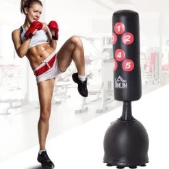 HOMCOM Sac De Frappe Boxe Sur Pied Punching Ball Autoportant Adulte Enfant H1,65 M Cibles De Touche Ventouses Antidérapantes Noir Rouge - Marron 8 HOMCOM Sac De Frappe Boxe Sur Pied Punching Ball Autoportant Adulte Enfant H1,65 M Cibles De Touche Ventouses Antidérapantes Noir Rouge - Marron -France HOMCOM Soldes 2022 18552428 2