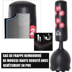 HOMCOM Sac De Frappe Boxe Sur Pied Punching Ball Autoportant Adulte Enfant H1,65 M Cibles De Touche Ventouses Antidérapantes Noir Rouge - Marron 11 HOMCOM Sac De Frappe Boxe Sur Pied Punching Ball Autoportant Adulte Enfant H1,65 M Cibles De Touche Ventouses Antidérapantes Noir Rouge - Marron -France HOMCOM Soldes 2022 18552428 5