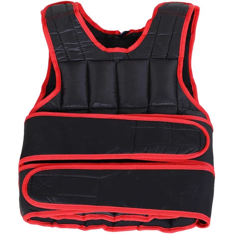 HOMCOM Gilet Lesté Réglable Veste Lestée 15 Kg Max. Poids Amovibles Entrainement Musculation Exercice Boxe Oxford Noir Rouge - Noir 3 HOMCOM Gilet Lesté Réglable Veste Lestée 15 Kg Max. Poids Amovibles Entrainement Musculation Exercice Boxe Oxford Noir Rouge - Noir