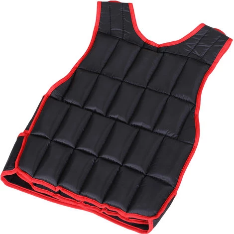HOMCOM Gilet Lesté Réglable Veste Lestée 15 Kg Max. Poids Amovibles Entrainement Musculation Exercice Boxe Oxford Noir Rouge - Noir 7 HOMCOM Gilet Lesté Réglable Veste Lestée 15 Kg Max. Poids Amovibles Entrainement Musculation Exercice Boxe Oxford Noir Rouge - Noir – Image 5