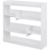 HOMCOM Bibliothèque étagère Meuble De Rangement Dim. 90L X 24l X 91H Cm 4 Niveaux 3 Panneaux Arrières Panneaux De Particules Blanc - Blanc