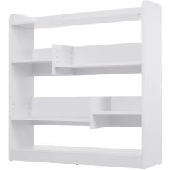 HOMCOM Bibliothèque étagère Meuble De Rangement Dim. 90L X 24l X 91H Cm 4 Niveaux 3 Panneaux Arrières Panneaux De Particules Blanc - Blanc 11 HOMCOM Bibliothèque étagère Meuble De Rangement Dim. 90L X 24l X 91H Cm 4 Niveaux 3 Panneaux Arrières Panneaux De Particules Blanc - Blanc -France HOMCOM Soldes 2022 18729673 5