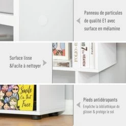 HOMCOM Bibliothèque étagère Zig Zag Design Contemporain 70L X 24l X 178H Cm Panneaux Particules Blanc 11 HOMCOM Bibliothèque étagère Zig Zag Design Contemporain 70L X 24l X 178H Cm Panneaux Particules Blanc -France HOMCOM Soldes 2022 18729677 5