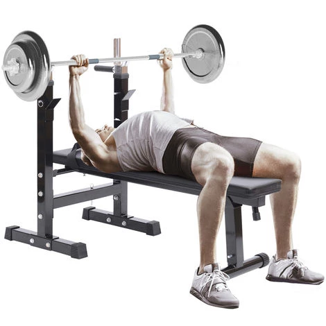 HOMCOM Banc De Musculation Fitness Pliable Entrainement Complet Dossier Réglable Poignées De Poussée Acier Renforcé Noir - Noir 4 HOMCOM Banc De Musculation Fitness Pliable Entrainement Complet Dossier Réglable Poignées De Poussée Acier Renforcé Noir - Noir – Image 2