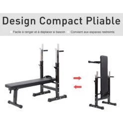 HOMCOM Banc De Musculation Fitness Pliable Entrainement Complet Dossier Réglable Poignées De Poussée Acier Renforcé Noir - Noir 11 HOMCOM Banc De Musculation Fitness Pliable Entrainement Complet Dossier Réglable Poignées De Poussée Acier Renforcé Noir - Noir -France HOMCOM Soldes 2022 18745599 5