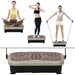 HOMCOM Plateforme Vibrante Oscillante 200 W écran LED Vitesse Réglable Port USB Télécommande Et Bandes De Résistance Inclus Marron Beige 10 HOMCOM Plateforme Vibrante Oscillante 200 W écran LED Vitesse Réglable Port USB Télécommande Et Bandes De Résistance Inclus Marron Beige -France HOMCOM Soldes 2022 18990504 4