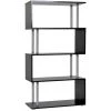 HOMCOM Bibliothèque étagère Design Contemporain En S 4 Niveaux 80L X 30l X 145H Cm Coloris Noir 1 HOMCOM Bibliothèque étagère Design Contemporain En S 4 Niveaux 80L X 30l X 145H Cm Coloris Noir -France HOMCOM Soldes 2022 1933046 1