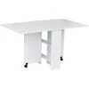 HOMCOM Table De Cuisine Salle A Manger Pliable Amovible Tres Pratique En Panneaux De Particules - Blanc