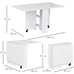 HOMCOM Table De Cuisine Salle A Manger Pliable Amovible Tres Pratique En Panneaux De Particules - Blanc 9 HOMCOM Table De Cuisine Salle A Manger Pliable Amovible Tres Pratique En Panneaux De Particules - Blanc -France HOMCOM Soldes 2022 1933051 3