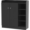 HOMCOM Armoire / Etagere / Meuble A Chaussures Très Pratique En Panneaux De Particules Noir - Noir