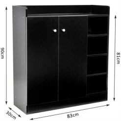 HOMCOM Armoire / Etagere / Meuble A Chaussures Très Pratique En Panneaux De Particules Noir - Noir 9 HOMCOM Armoire / Etagere / Meuble A Chaussures Très Pratique En Panneaux De Particules Noir - Noir -France HOMCOM Soldes 2022 1933052 3