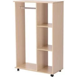 HOMCOM Armoire Penderie Armoire De Rangement Mobile Panneaux De Particules Coloris Chêne Clair - Blanc 11 HOMCOM Armoire Penderie Armoire De Rangement Mobile Panneaux De Particules Coloris Chêne Clair - Blanc -France HOMCOM Soldes 2022 1933084 5