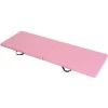 HOMCOM Tapis De Gymnastique Yoga Pilates Fitness Pliable Portable Grand Confort 180L X 60l X 5H Cm Revêtement Synthétique Rose - Rose