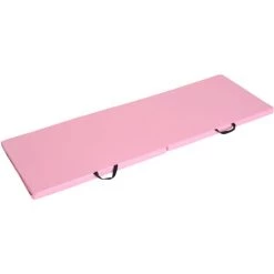HOMCOM Tapis De Gymnastique Yoga Pilates Fitness Pliable Portable Grand Confort 180L X 60l X 5H Cm Revêtement Synthétique Rose - Rose -France HOMCOM Soldes 2022 19629318 4