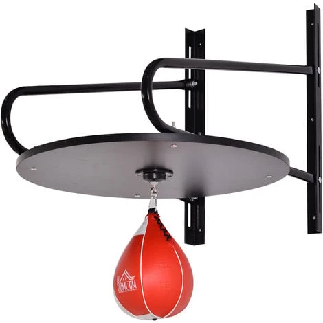 HOMCOM Punching Ball Poire De Vitesse Boxe Avec Support Plateau Tournant + Pompe MDF Acier Revêtement Synthétique Rouge Noir - Noir 3 HOMCOM Punching Ball Poire De Vitesse Boxe Avec Support Plateau Tournant + Pompe MDF Acier Revêtement Synthétique Rouge Noir - Noir