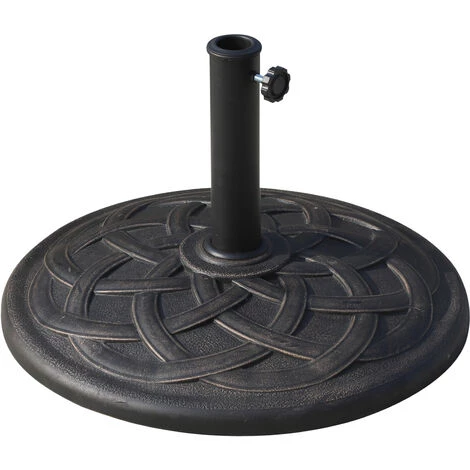 HOMCOM Pied De Parasol Base De Lestage De Parasol Rond Résine Imitation Fonte Motif Rosace Diamètre 57 Cm Poids Net 19 Kg 4 HOMCOM Pied De Parasol Base De Lestage De Parasol Rond Résine Imitation Fonte Motif Rosace Diamètre 57 Cm Poids Net 19 Kg – Image 2