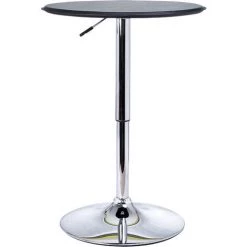 HOMCOM Table De Bar Table Bistro Chic Style Contemporain Table Ronde Hauteur Réglable 67-93 Cm Ø 63 Cm Plateau Pivotant 360° Métal Chromé PVC Noir - Noir -France HOMCOM Soldes 2022 19842650 5