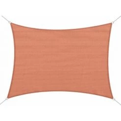 HOMCOM Voile D'ombrage Rectangulaire 4 X 6 M Toile Solaire Taud De Soleil Brique Terracotta