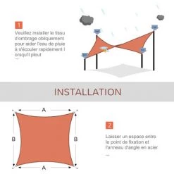 HOMCOM Voile D'ombrage Rectangulaire 4 X 6 M Toile Solaire Taud De Soleil Brique Terracotta 11 HOMCOM Voile D'ombrage Rectangulaire 4 X 6 M Toile Solaire Taud De Soleil Brique Terracotta -France HOMCOM Soldes 2022 19842656 5