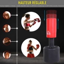 HOMCOM Sac De Frappe Boxe Autoportant Punching Ball Hauteur Réglable Ø 56 X 145-172 Cm HDPE Rouge Noir 10 HOMCOM Sac De Frappe Boxe Autoportant Punching Ball Hauteur Réglable Ø 56 X 145-172 Cm HDPE Rouge Noir -France HOMCOM Soldes 2022 19917416 4