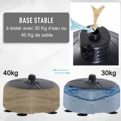 HOMCOM Punching Ball Sur Pied Réglable En Hauteur 136-154 Cm Avec Gants Et Base De Lestage à Ventouses Noir -France HOMCOM Soldes 2022 19950426 5