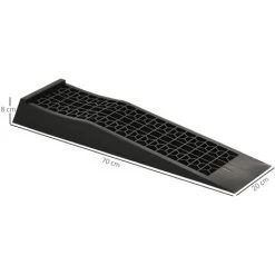 HOMCOM Rampes De Levage Pour Voiture Véhicule Utilitaire Caravane Camping-car Dim. 20L X 70l X 8H Cm HDPE Noir - Noir -France HOMCOM Soldes 2022 19950428 3