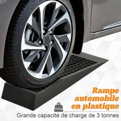 HOMCOM Rampes De Levage Pour Voiture Véhicule Utilitaire Caravane Camping-car Dim. 20L X 70l X 8H Cm HDPE Noir - Noir -France HOMCOM Soldes 2022 19950428 4
