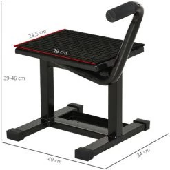 HOMCOM Lève Moto Béquille D'atelier Stand Moto Tout-terrain Moto Cross Supermotard Hauteur Réglable Noir - Noir -France HOMCOM Soldes 2022 20066523 3