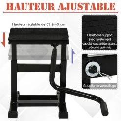 HOMCOM Lève Moto Béquille D'atelier Stand Moto Tout-terrain Moto Cross Supermotard Hauteur Réglable Noir - Noir -France HOMCOM Soldes 2022 20066523 4