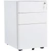 HOMCOM Caisson De Bureau Rangement Bureau Sur Roulettes 3 Tiroirs Coulissants Verrouillables Trieur à Dossiers Dim. 39L X 48I X 59H Cm Acier Blanc - Blanc