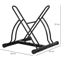 HOMCOM Râtelier 2 Vélos Modulable Dim. 54L X 60l X 57H Cm Acier époxy Noir - Noir 9 HOMCOM Râtelier 2 Vélos Modulable Dim. 54L X 60l X 57H Cm Acier époxy Noir - Noir -France HOMCOM Soldes 2022 20209108 3