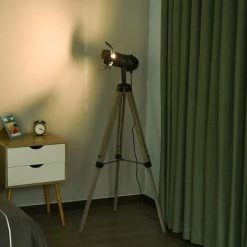 HOMCOM Lampadaire Trépied Style Industriel Hauteur Réglable H100-140 Cm Noir - Noir 11 HOMCOM Lampadaire Trépied Style Industriel Hauteur Réglable H100-140 Cm Noir - Noir -France HOMCOM Soldes 2022 20209111 5