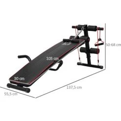 HOMCOM Banc De Musculation Appareil à Abdo Hauteur Réglable 55,5 X 137,5 X 50-68 Cm 2 Bandes De Résistances + Ressort Central Traction Acier Noir Rouge 9 HOMCOM Banc De Musculation Appareil à Abdo Hauteur Réglable 55,5 X 137,5 X 50-68 Cm 2 Bandes De Résistances + Ressort Central Traction Acier Noir Rouge -France HOMCOM Soldes 2022 20386362 3