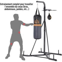 HOMCOM Portique Sac De Frappe Plateforme Station De Boxe Complète Avec Sac De Frappe + Poire De Vitesse Hauteur Réglable 5 Niveaux Pompe à Air Fournie Acier Noir Gris - Noir 10 HOMCOM Portique Sac De Frappe Plateforme Station De Boxe Complète Avec Sac De Frappe + Poire De Vitesse Hauteur Réglable 5 Niveaux Pompe à Air Fournie Acier Noir Gris - Noir -France HOMCOM Soldes 2022 20416438 4
