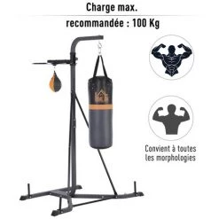HOMCOM Portique Sac De Frappe Plateforme Station De Boxe Complète Avec Sac De Frappe + Poire De Vitesse Hauteur Réglable 5 Niveaux Pompe à Air Fournie Acier Noir Gris - Noir 11 HOMCOM Portique Sac De Frappe Plateforme Station De Boxe Complète Avec Sac De Frappe + Poire De Vitesse Hauteur Réglable 5 Niveaux Pompe à Air Fournie Acier Noir Gris - Noir -France HOMCOM Soldes 2022 20416438 5