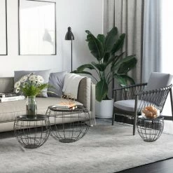 HOMCOM Lot De 3 Tables Basses Gigognes Tables D'appoint Rondes Encastrables Style Néo-rétro Métal Noir - Noir 8 HOMCOM Lot De 3 Tables Basses Gigognes Tables D'appoint Rondes Encastrables Style Néo-rétro Métal Noir - Noir -France HOMCOM Soldes 2022 20623766 2