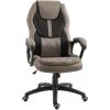 HOMCOM Fauteuil De Bureau Manager Massant Hauteur Réglable Pivotant 360° Polyester PU Gris Brun Surpiqûre Orange - Gris -France HOMCOM Soldes 2022 20624447 1