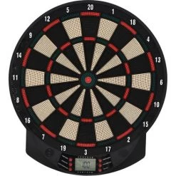 HOMCOM Cible Jeu De Fléchettes électronique 26 Jeux Jusqu'à 8 Joueurs Affichage LCD Haut-parleur Noir - Noir