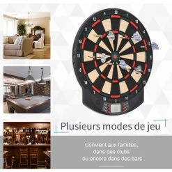 HOMCOM Cible Jeu De Fléchettes électronique 26 Jeux Jusqu'à 8 Joueurs Affichage LCD Haut-parleur Noir - Noir 11 HOMCOM Cible Jeu De Fléchettes électronique 26 Jeux Jusqu'à 8 Joueurs Affichage LCD Haut-parleur Noir - Noir -France HOMCOM Soldes 2022 20977361 5
