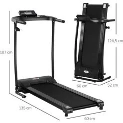 HOMCOM Tapis électrique De Course Pliable 1-9 Km/h 500 W écran LCD 3 Programmes Noir - Noir 9 HOMCOM Tapis électrique De Course Pliable 1-9 Km/h 500 W écran LCD 3 Programmes Noir - Noir -France HOMCOM Soldes 2022 20977363 3